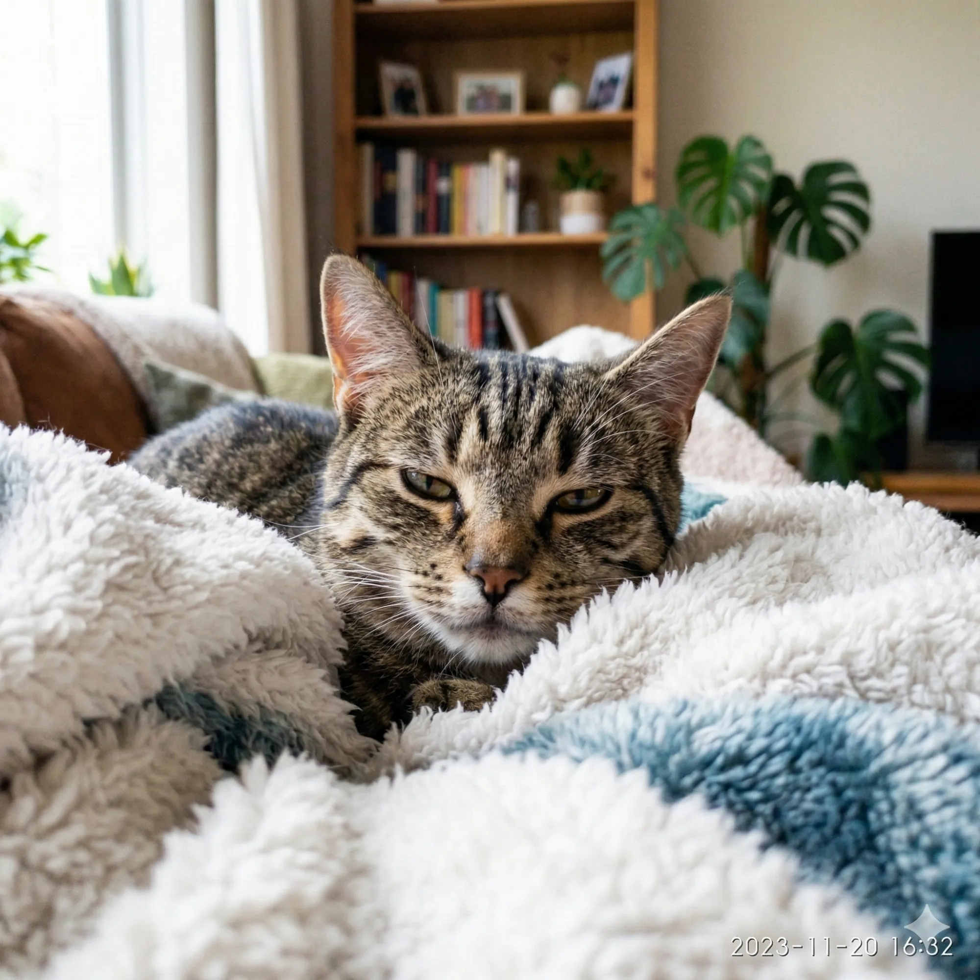 Cozy Tabby Cat Napping Cross Stitch Pattern